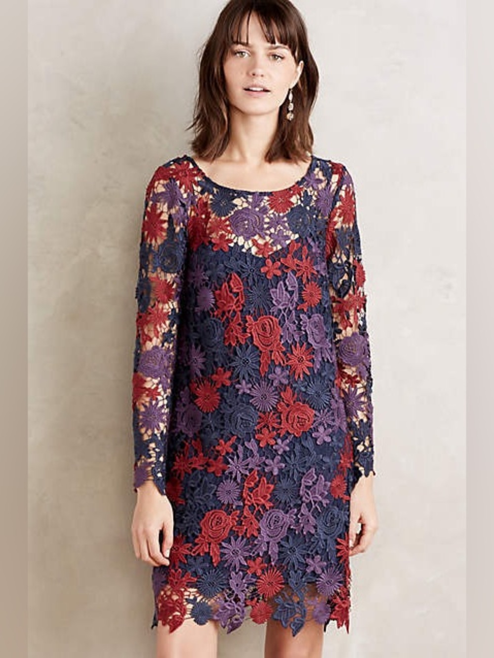 Anthropologie / Moulinette Soeurs | Harvest Blooms Floral Lace Overlay Dress, 8